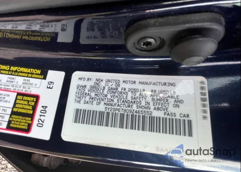 2009 Pontiac Vibe из США, поврежденный, VIN 5Y2SP67809Z465552